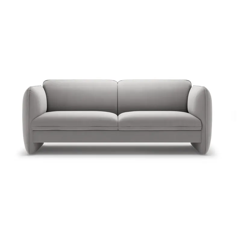 Jasnoszara aksamitna sofa 204 cm Georgia – Micadoni