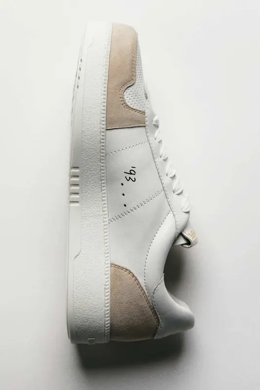 Sneakersy ze skóry i zamszu