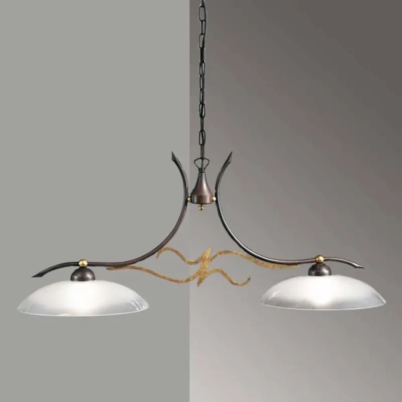 Lampa wisząca Amabile, rdza/złoto, 2-punktowa