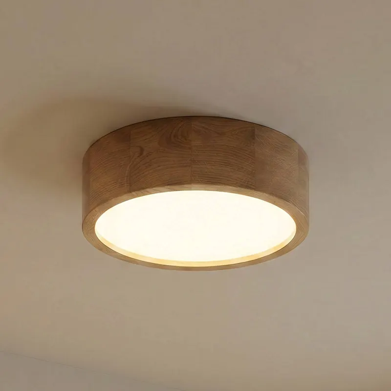 Lampa sufitowa Cleo, Ø 28 cm, 2-punktowa, drewno dębowe, E27