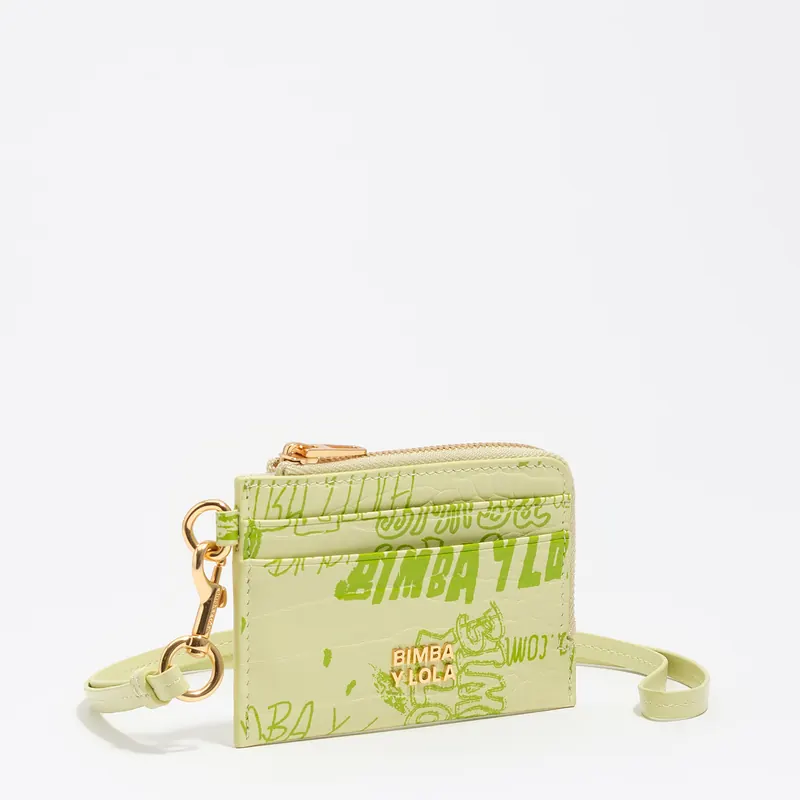 Portmonetka z etui na karty BIMBA logos pastelowa zieleń