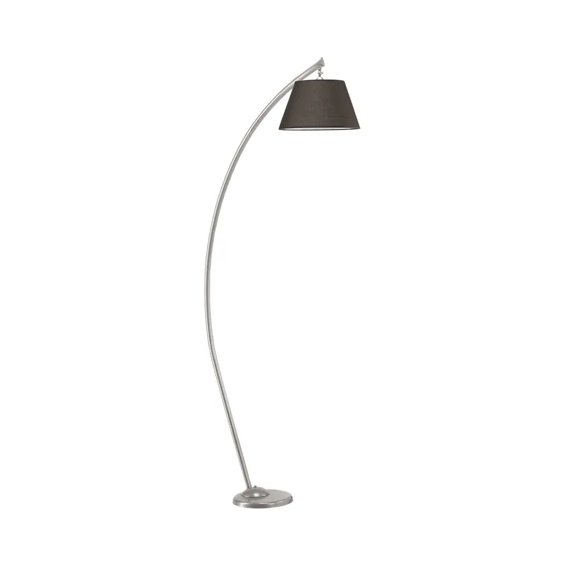 Lampa stojąca Sinea, srebrna/czarna, wysokość 110 cm, żelazo, tkanina