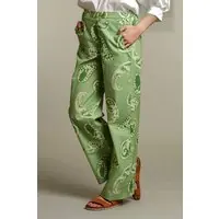 River Woods Green Paisley Pants Maat: 38 | Wijde Broeken Outlet | Dames | Groen