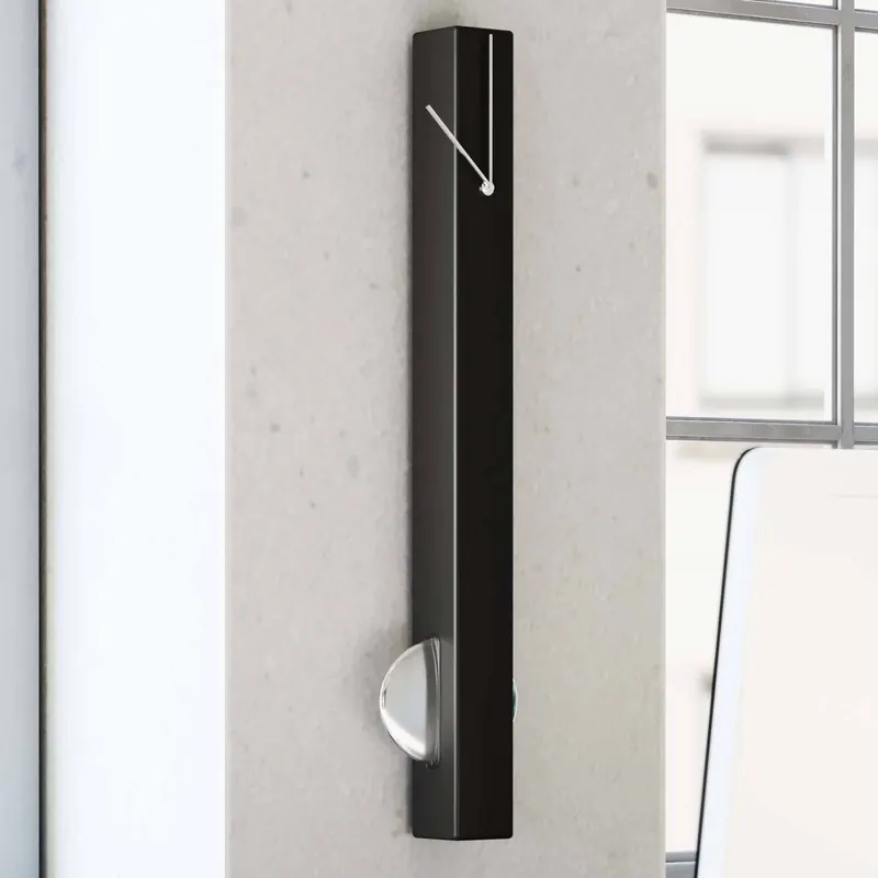 Zegar ścienny KARE Pendulum, aluminium, czarny