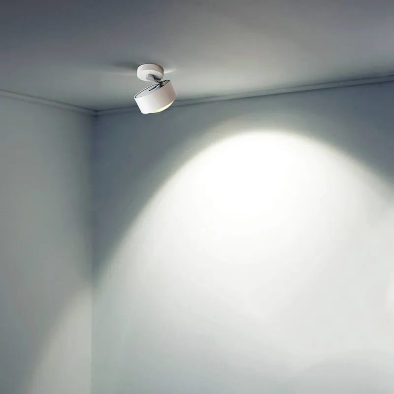 Spot LED Puk Maxx Move, przezroczysta soczewka, matowy biały
