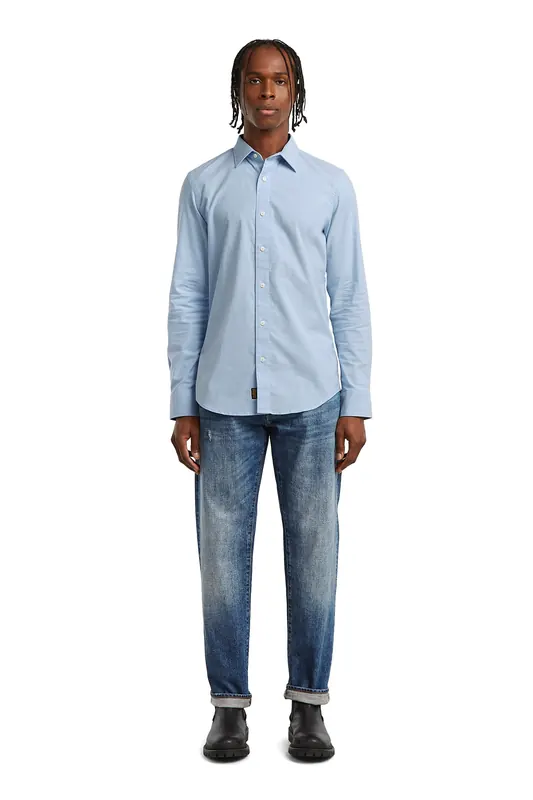 G-Star Office Slim Shirt Salute/milk Maat: S | Zakelijke Overhemden Outlet | Heren | Blauw