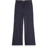 Scotch & Soda Girl Wide-leg Pinstripe Pants Charcoal Cerulean Pinstripe Maat: 10 | Broeken Outlet | kids | Blauw