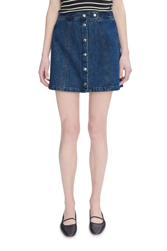 A.P.C. Skirt Poppy Washed Indigo Maat: 42 | Mini Rokken Outlet | Dames | Blauw