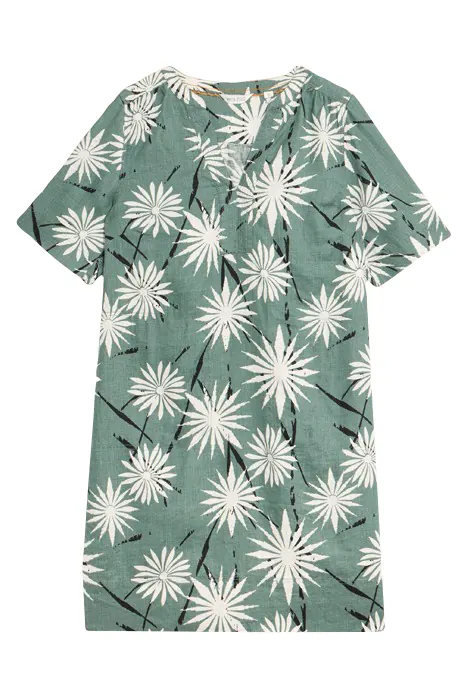 White Stuff June Linen Shift Dre Green Printed Maat: 12 | Mini Jurken Outlet | Dames | Groen