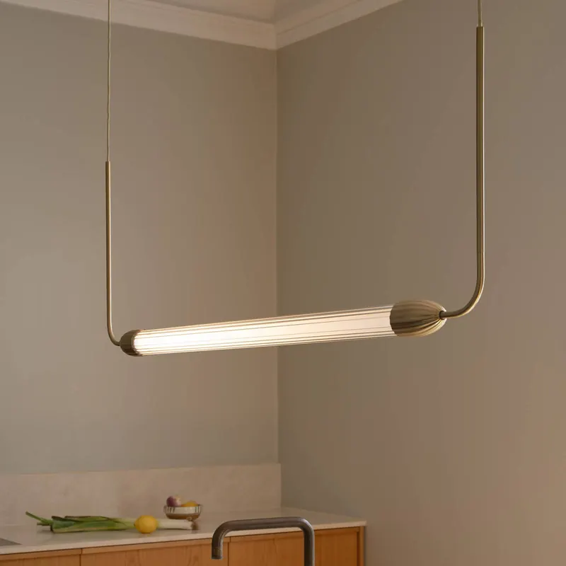 Żyrandol UMAGE LEMON SQUEEZE LINEAR, mosiądz 138 cm GU10
