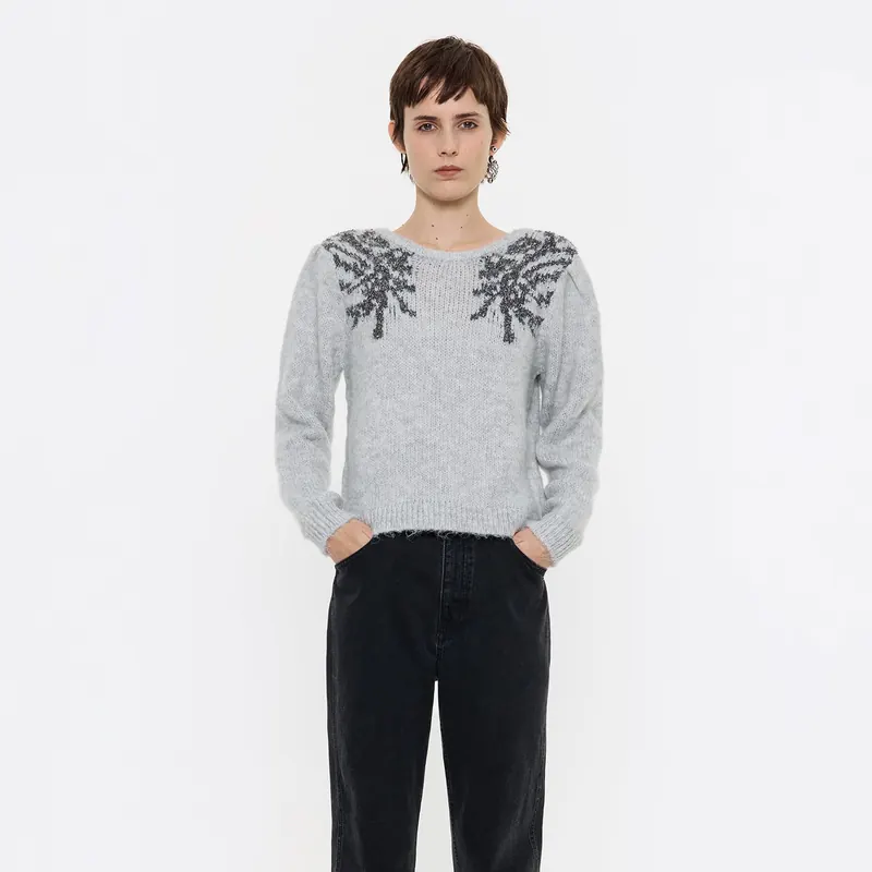 Sweter ramiona lureks szary