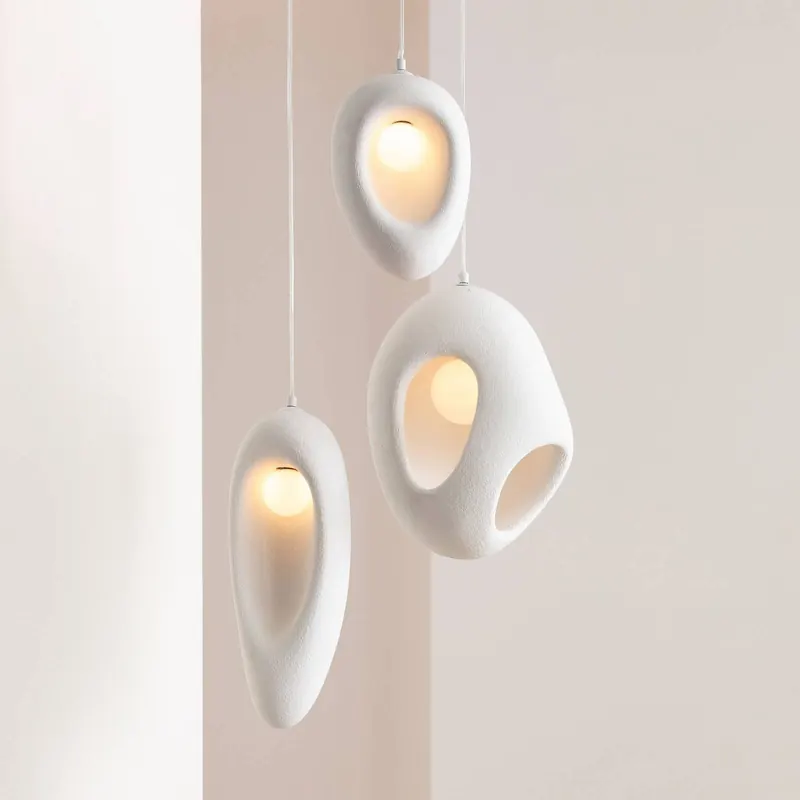 Żyrandol KARE Soul Dining, biała, gips, 53 cm, G9