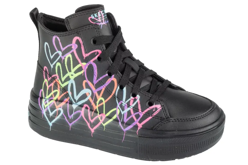 Skechers Hyperlift - Love Daz 314075L-BKMT, Dla dziewczynki, Czarne, trampki, tkanina, rozmiar: 31