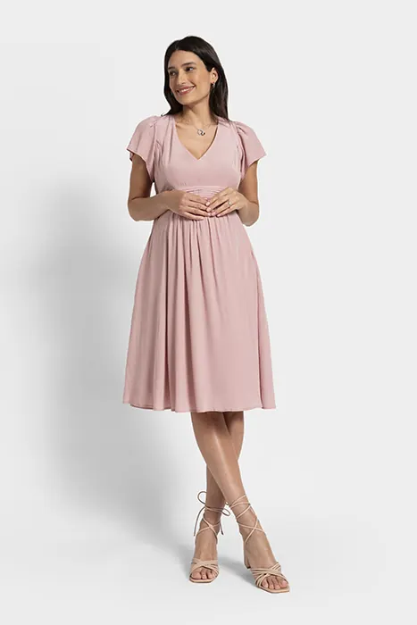 Seraphine Maternity Mini Dress Blush Maat: 8 | Jurken Outlet | Dames | Roze
