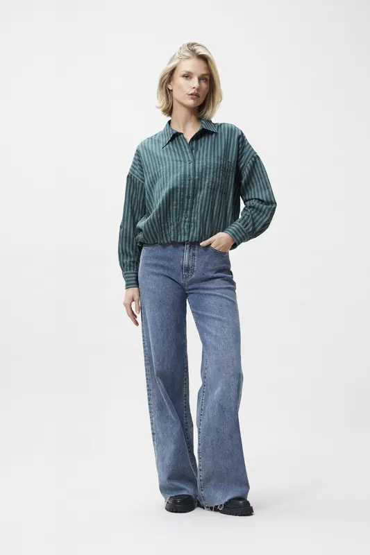 Catwalk Junkie Tuck In Blouse Sea Moss Maat: 34 | Longsleeves Outlet | Dames | Groen