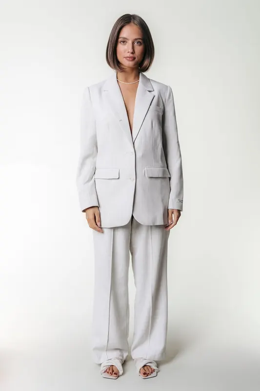 Colourful Rebel Rus Structure Pintuck Straight Pants Beige Maat: S | Blazers Outlet | Dames | Beige
