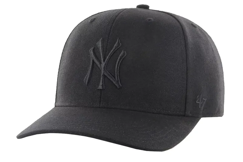 47 Brand New York Yankees Cold Zone MVP Cap B-CLZOE17WBP-BKA, Męskie, Czarne, czapki z daszkiem, akryl, rozmiar: One size