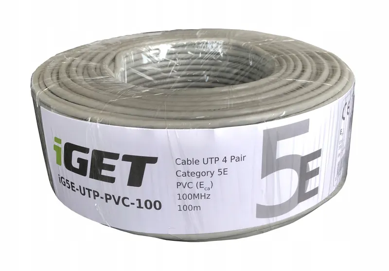 Inštalačný kábel iGET CAT5E Utp Pvc Eca 100m/ rola, kábel drôt, s triedou…
