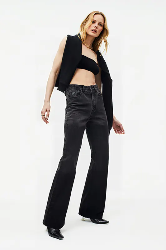 Lois Ninette-v Black Tie Dye Black Maat: W25L32 | Flared Jeans Outlet | Dames | Zwart