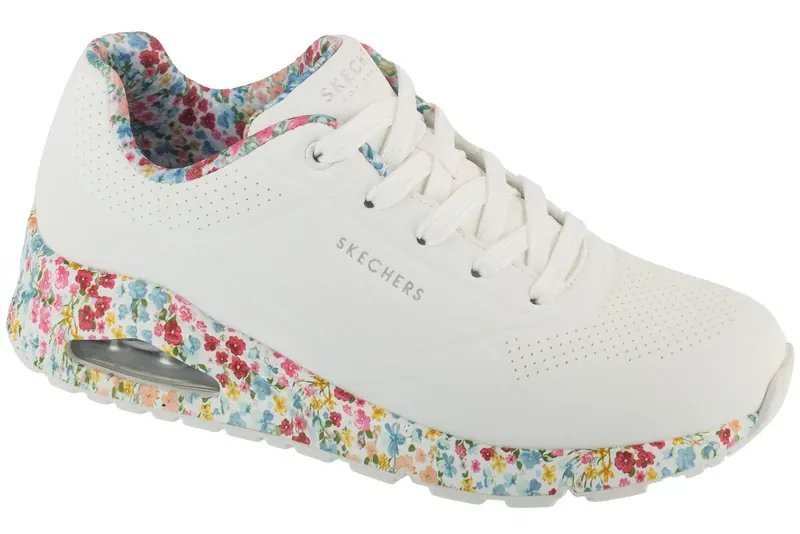 Skechers Uno - Majestic Garden 155583-WMLT, Damskie, Białe, buty sneakers, skóra syntetyczna, rozmiar: 41