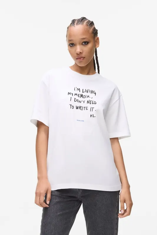 Karl Lagerfeld Relaxed Karlism Tee White Maat: M | Tops Outlet | Dames | Wit