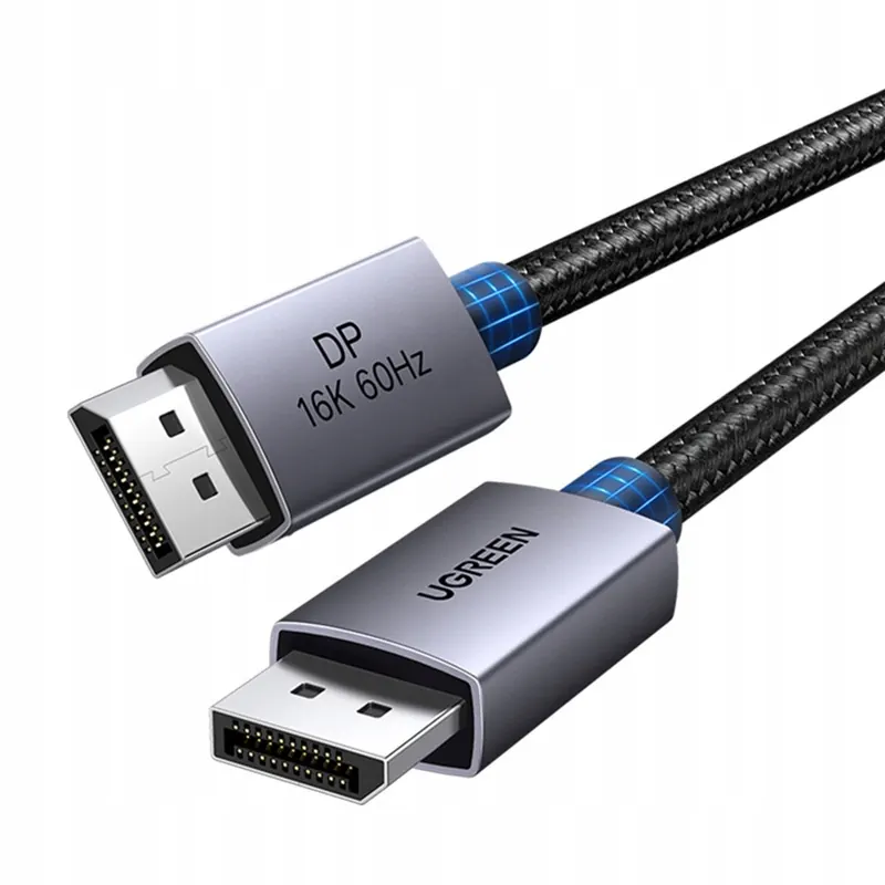 Ugreen Kabel Przewód Wideo Display Port 1m w Oplocie 16K 60Hz 80Gbps