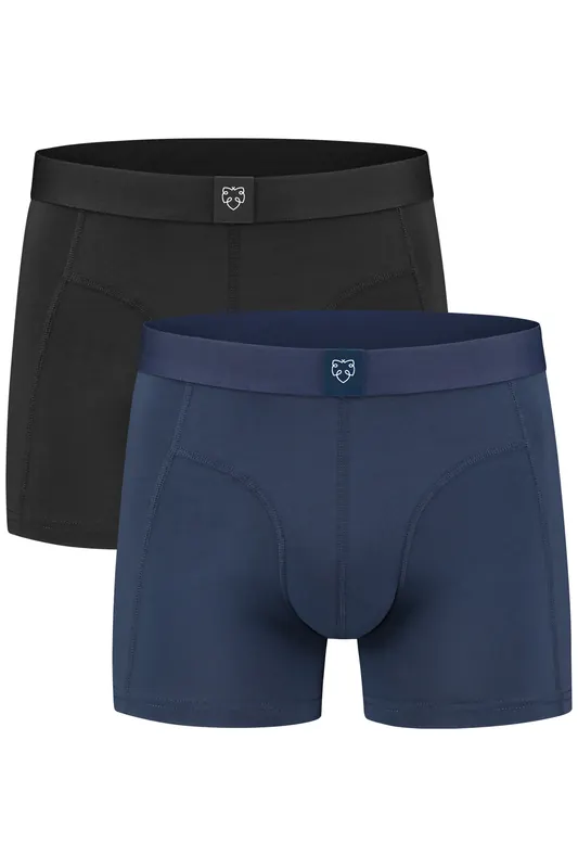 A-DAM  2-pack Boxerbrief Multicolor Maat: S | Onderbroeken Outlet | Heren | Zwart