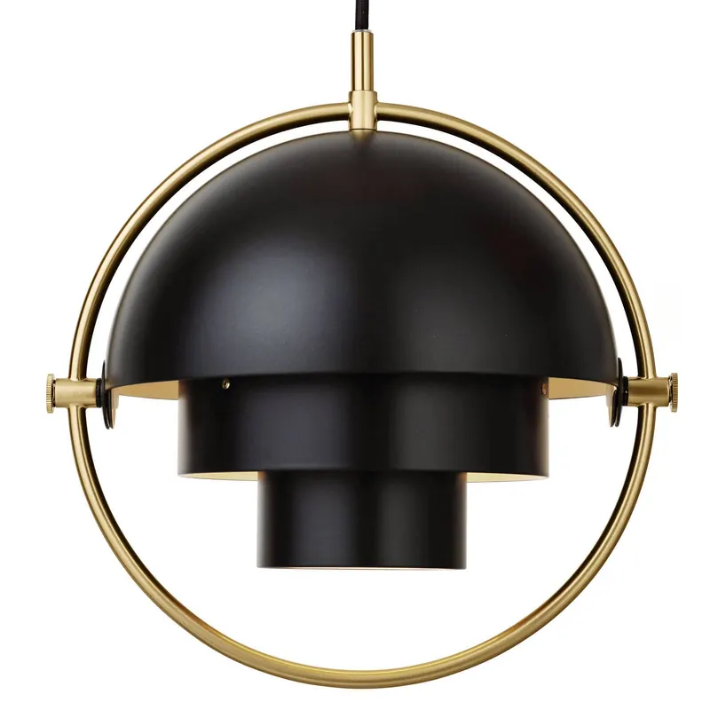 Gubi żyrandol Multi-Lite, Ø 27 cm, mosiądz/czarny