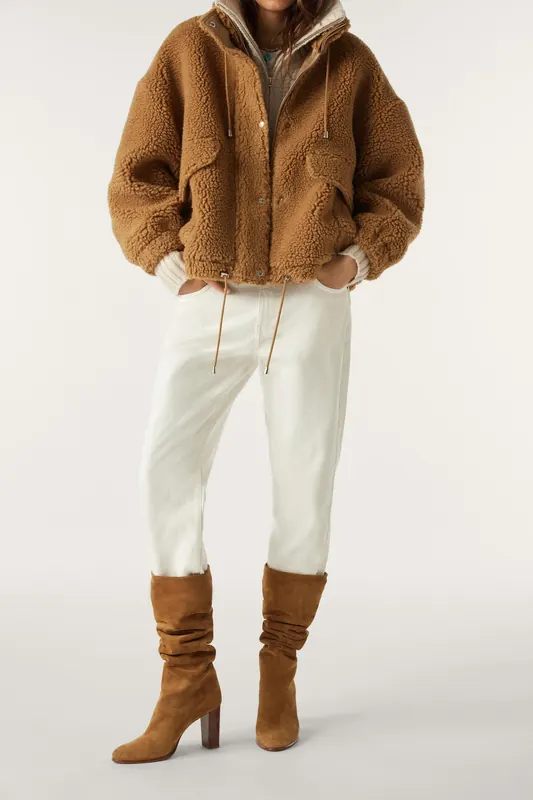 BA&SH Short Coat Curry Maat: M | Winterjassen Outlet | Dames | Bruin