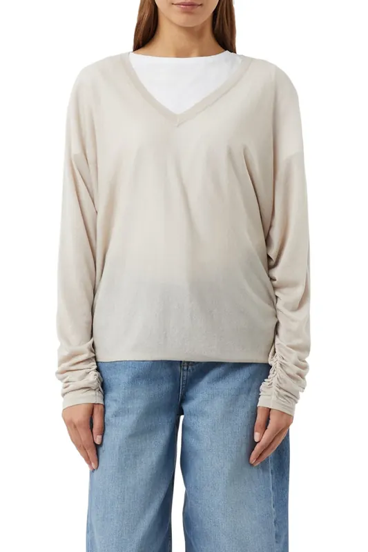 Comma  Pullover Grey-light Maat: S | Longsleeves Outlet | Dames | Grijs