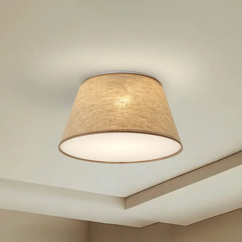 Lampa sufitowa Formo, beżowa, len, Ø 38 cm, E27