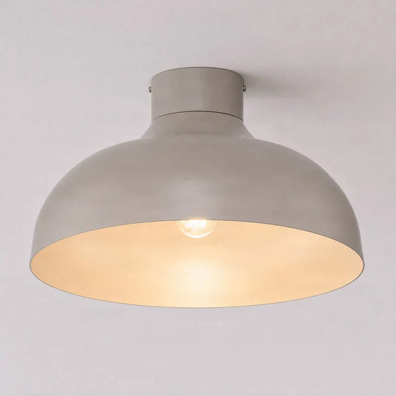 Lampa sufitowa Basca, beżowa, metalowa, Ø 40 cm, E27