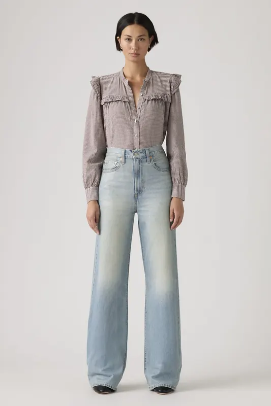 Levi's Ribcage Wide Leg Lightweight Jeans Maat: W24L32 | Wijde Broeken Outlet | Dames | Blauw