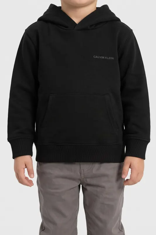 Calvin Klein Boys Relaxed Back Hoodie Black Maat: 12 | Sportkleding Outlet | Unisex | Zwart