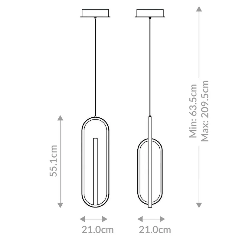 Żyrandol LED DENMARK, czarna matowa, Ø 21 cm, metal