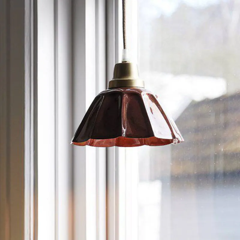 Żyrandol PR Home Ester, kolor terakota, średnica 17 cm, żelazna wtyczka