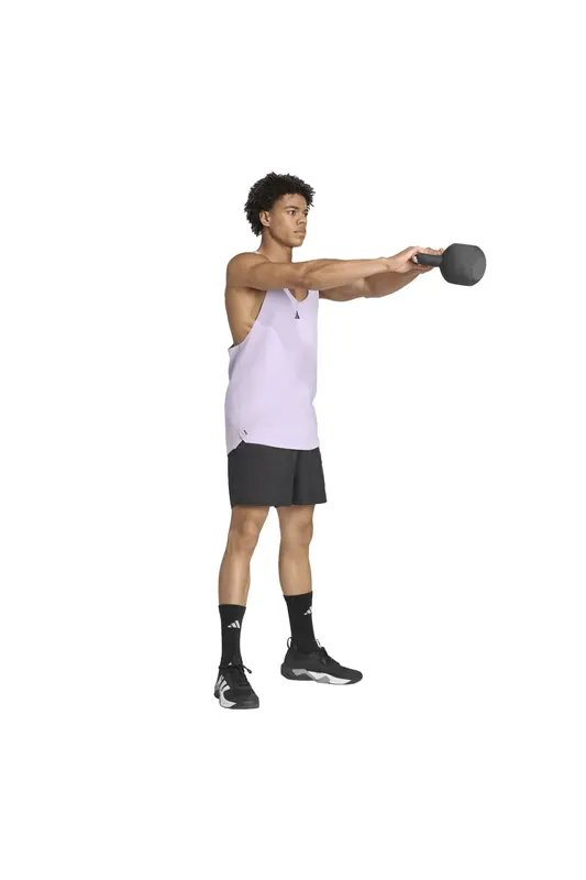 Adidas Unisex Performance Primelift Workout Stringer Powder Plum Maat: S | Sport Shirts Outlet | Unisex | Paars