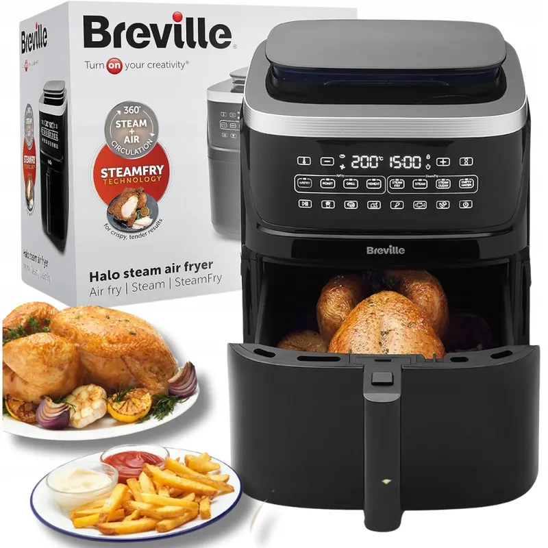Veľká Teplovzdušná fritéza Air Fryer Grilovanie Breville 7 l Priestranná