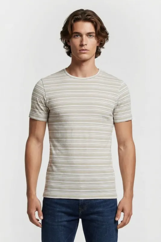 Dstrezzed Ds-mc Queen Stripe Mineral Grey Maat: XXL | Basic T-Shirts Outlet | Heren | Grijs