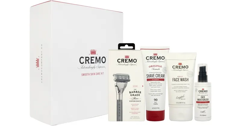 Cremo Zestaw prezentowy Smooth Skincare dla mężczyzn Maszynka do golenia + Krem do golenia 177 ml + Mydło do mycia twarzy dla mężczyzn 147 ml + Nawilż