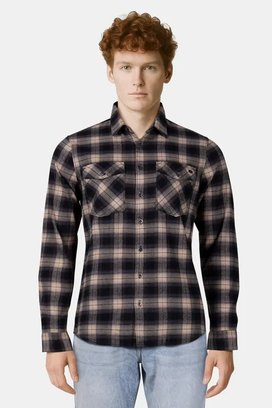 No Excess Shirt Check Black Maat: S | Casual Overhemden Outlet | Heren | Zwart