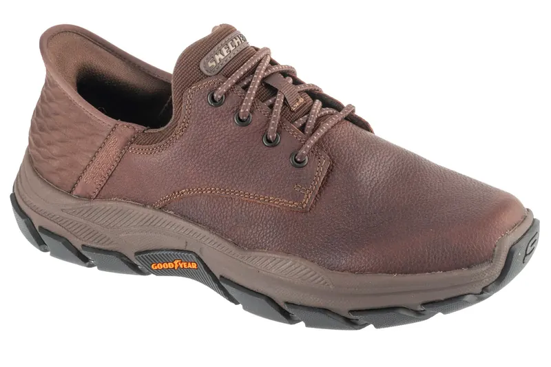 Skechers Slip-Ins: Respected - Garrett 205201-RDBR, Męskie, Brązowe, buty sneakers, skóra licowa, rozmiar: 46
