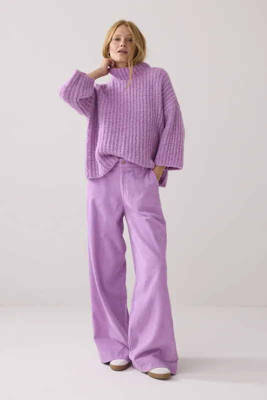 Summum Woman Flare Fluid Stretch Cord Sheer Violet Maat: 36 | Wijde Broeken Outlet | Dames | Paars