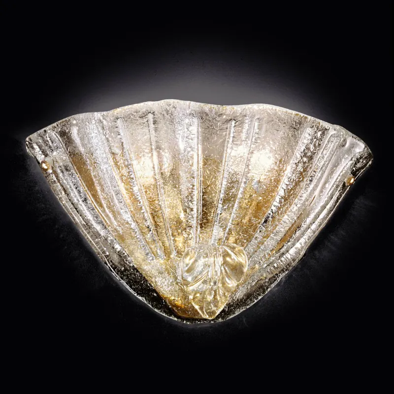 Szklana lampa ścienna Alba z 24-karat. złoceniem