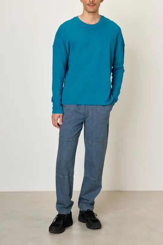 American Vintage Slycity T-shirt Paradise Maat: M/L | Longsleeves Outlet | Heren | Blauw