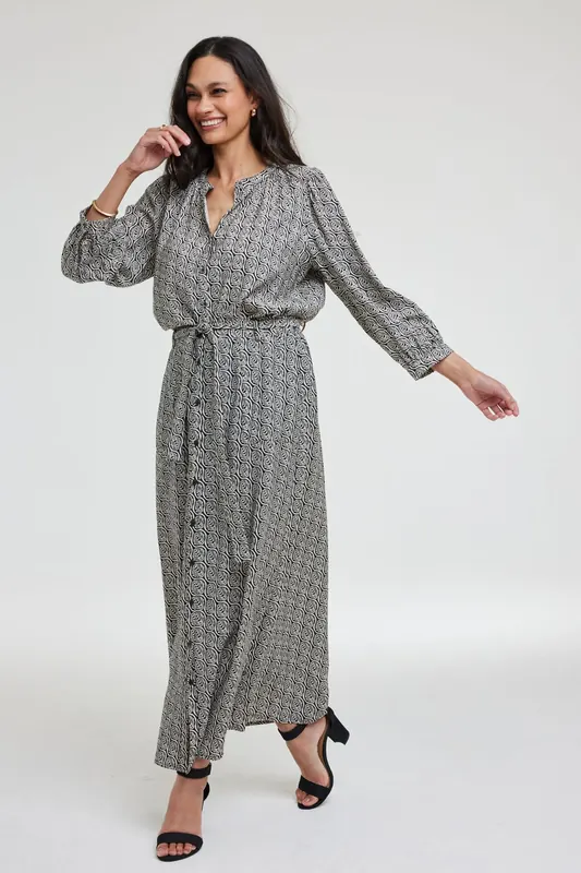 DIDI Blouse Tale Feather Grey With Palette Print Maat: 38 | Maxi Jurken Outlet | Dames | Grijs