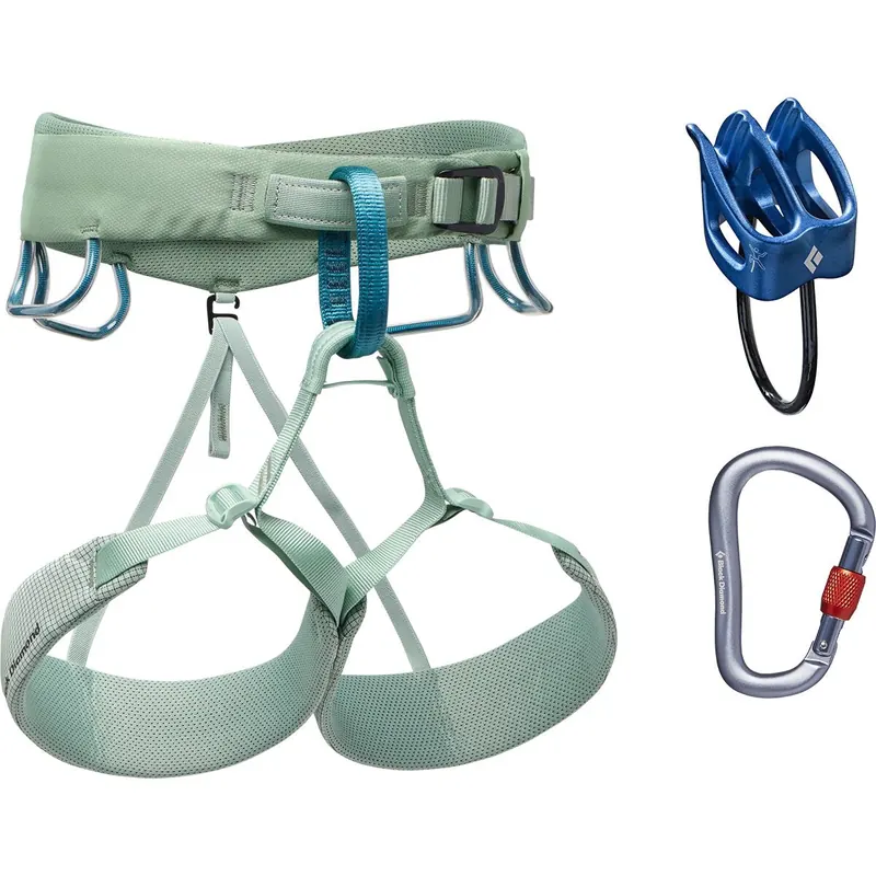 BLACK DIAMOND uprząż wspinaczkowa zestaw W MOMENTUM HARNESS zielony (L)