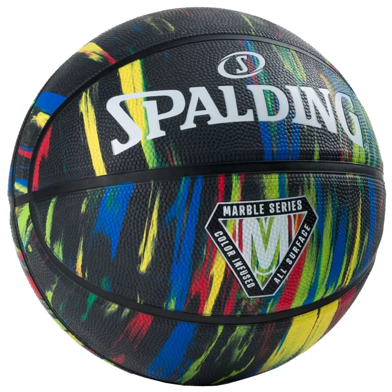 Spalding Marble Ball 84398Z, Unisex, Czarne, piłki do koszykówki, Guma, rozmiar: 7
