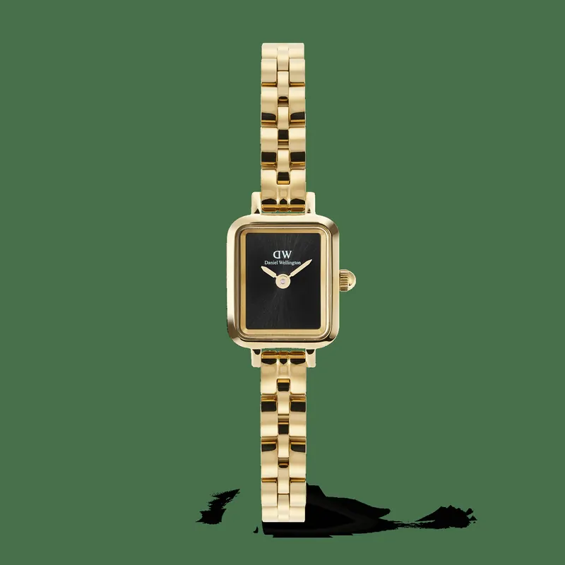 Daniel Wellington DW Watch Quadro Mini Arch 3-link Onyx Sunray Gold 15.4X18.2mm