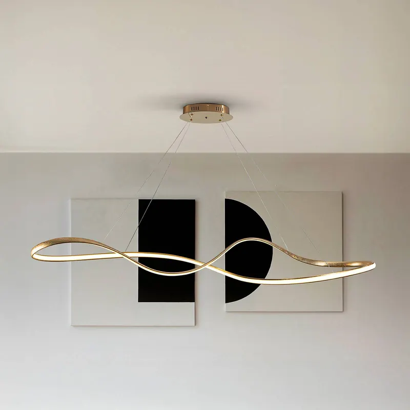 Lampa wisząca LED Lia, kolor złoty, CCT, pilot, metal